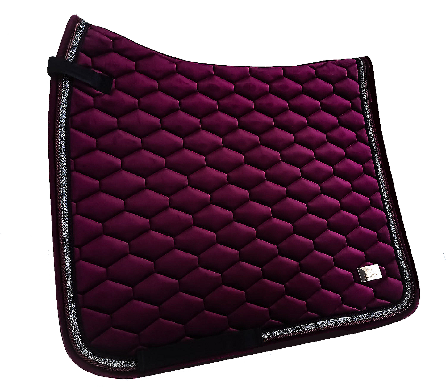 Tapis de selle en velours - Bordeaux | Dressage | Collection Sparkle Horses
