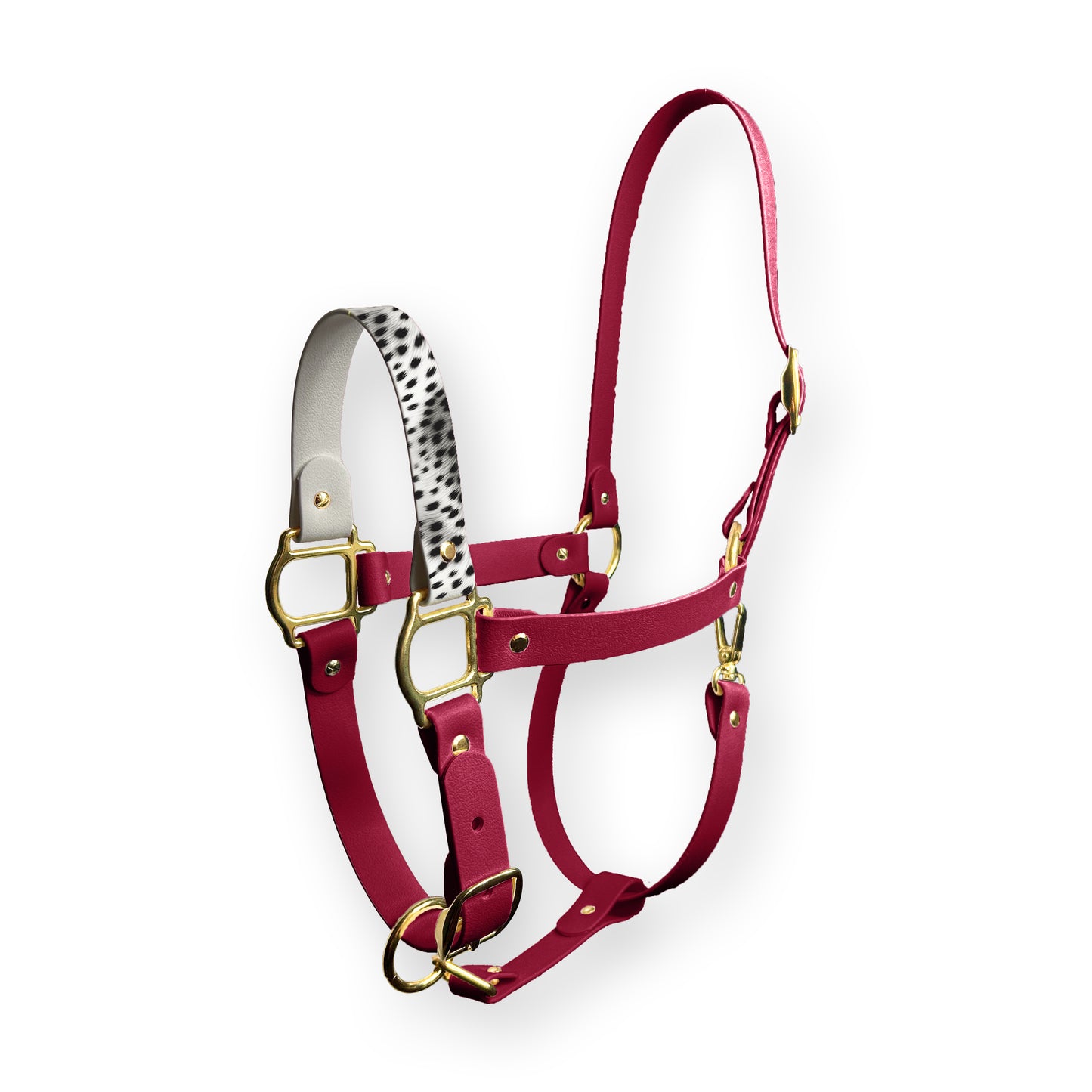 Crimson Velvet Halter - White Leopard