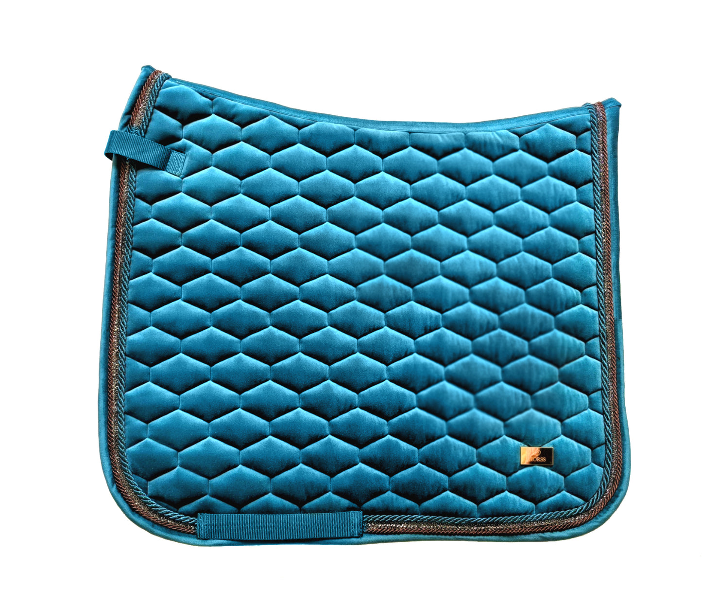 Tapis de selle en velours - Bleu sarcelle | Dressage | Collection Sparkle Horses