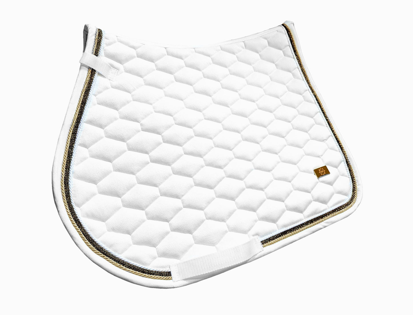 Tapis de selle en velours - Or nacré | Poney / Saut d'obstacles | Collection Sparkle Horses