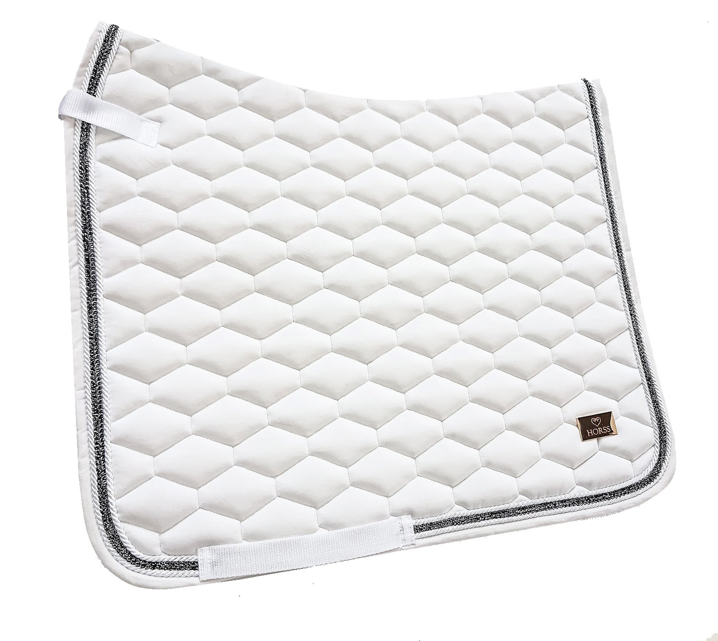 Tapis de selle en velours - Argent nacré | Dressage | Collection Sparkle Horses