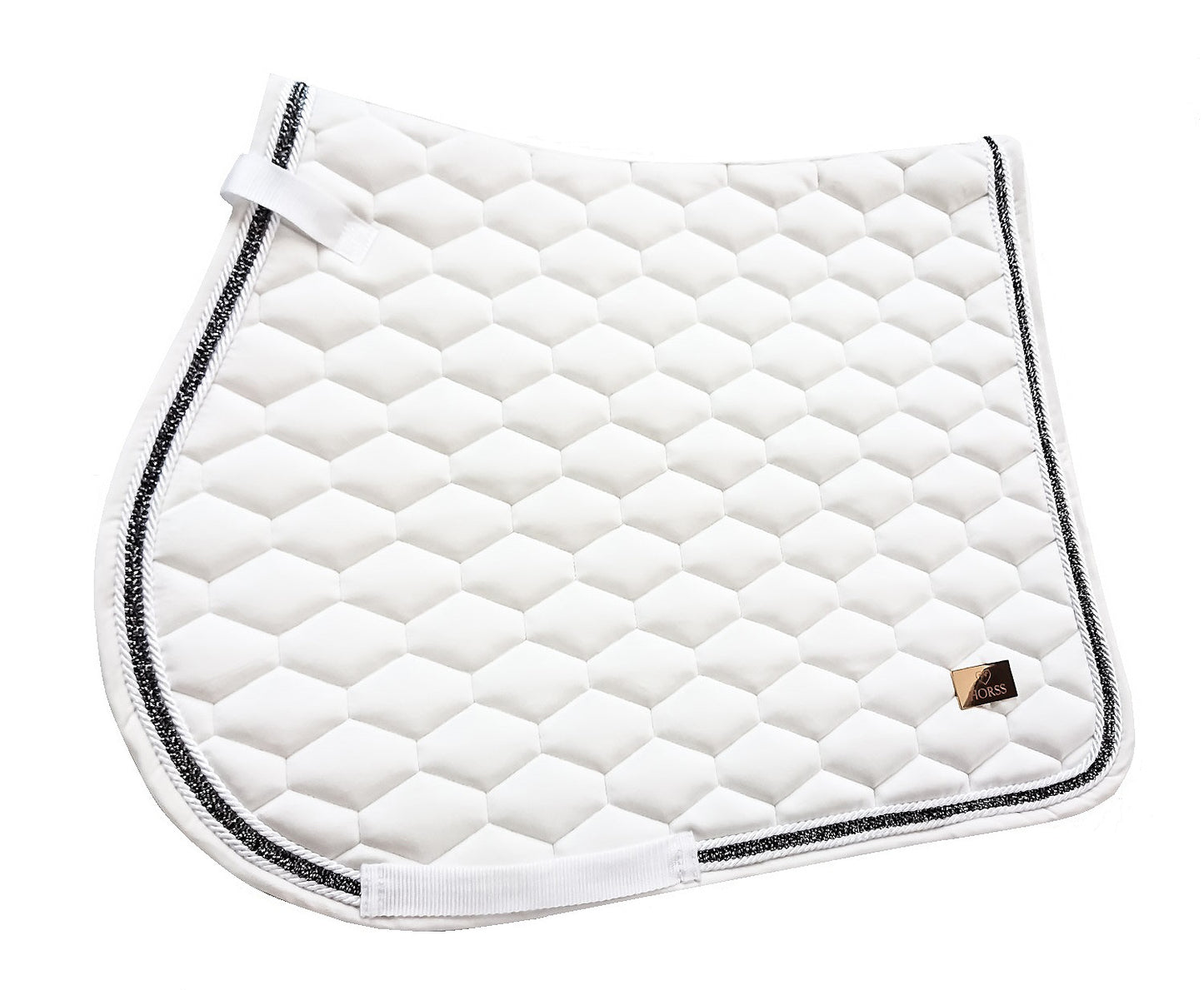 Tapis de selle en velours - Argent nacré | Poney / Saut d'obstacles | Collection Sparkle Horses