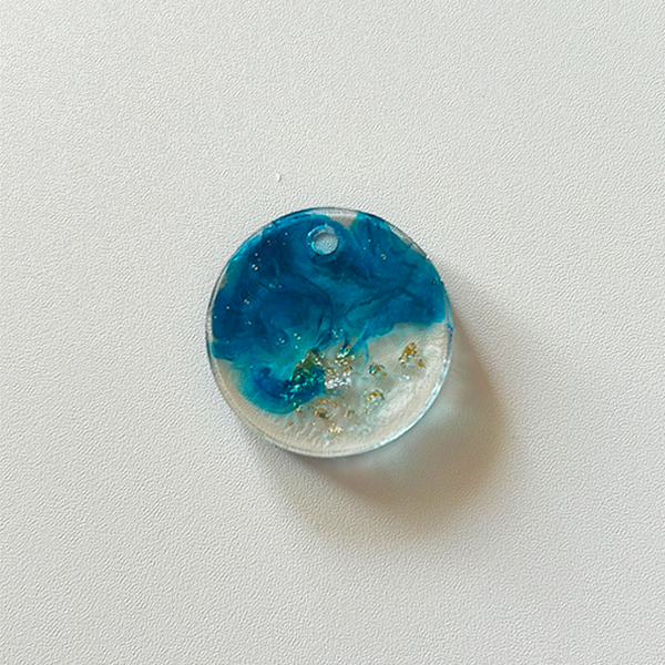 Medaglietta AmberTail in resina trasparente con personalizzazione - Ø 3.5 cm