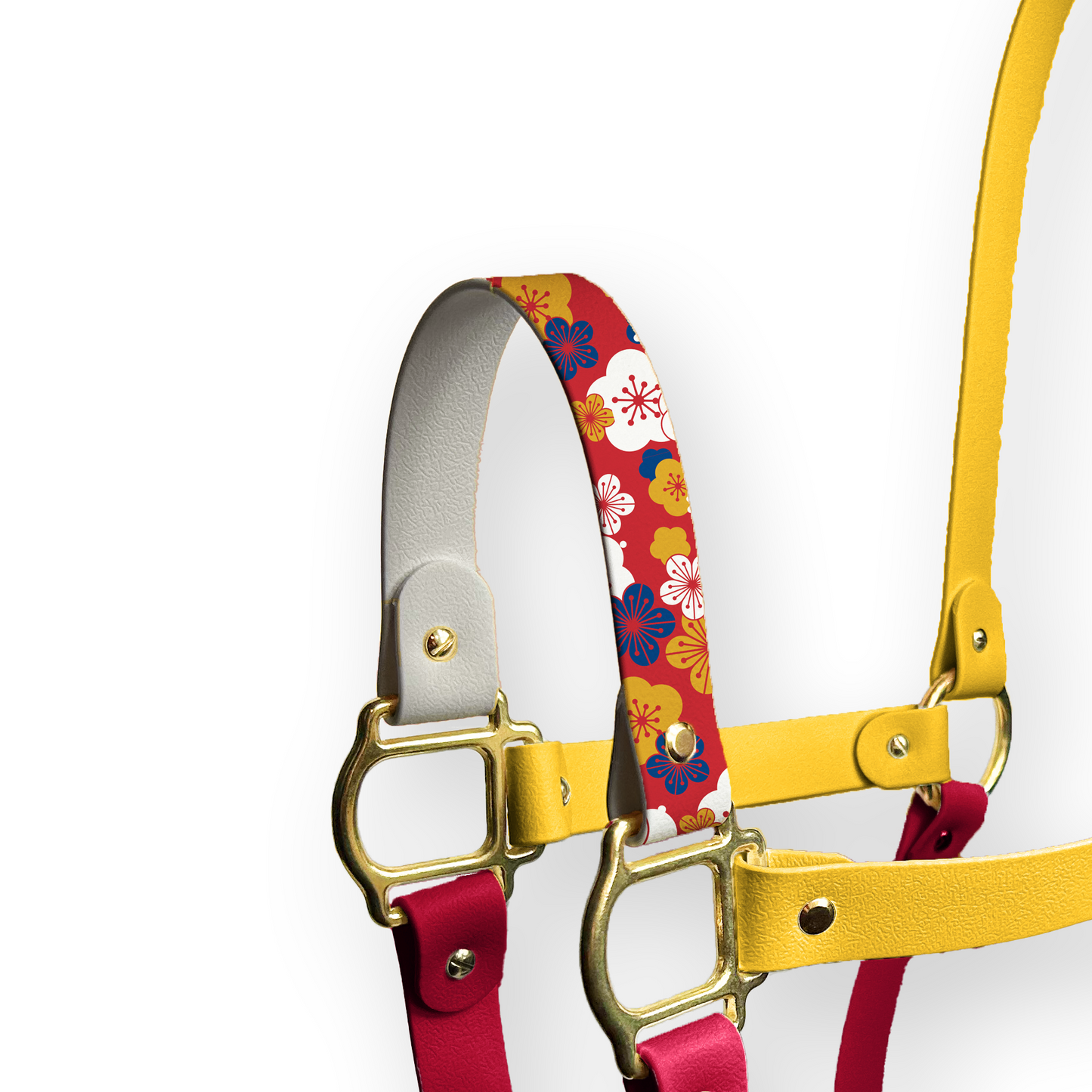 Nasalina Japanese Sensation - Imperial Bloom: Biothane halter with vibrant floral design, water-resistant and durable.