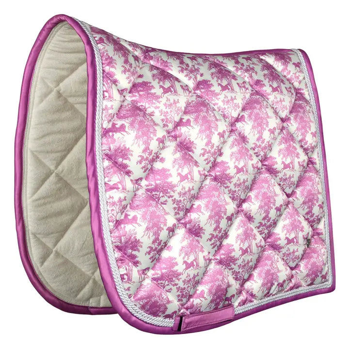 Fashion Art Saddle Pad - Pink/White | Dressage