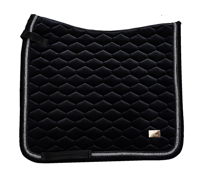 Tapis de selle en velours - Noir | Dressage | Collection Sparkle Horses