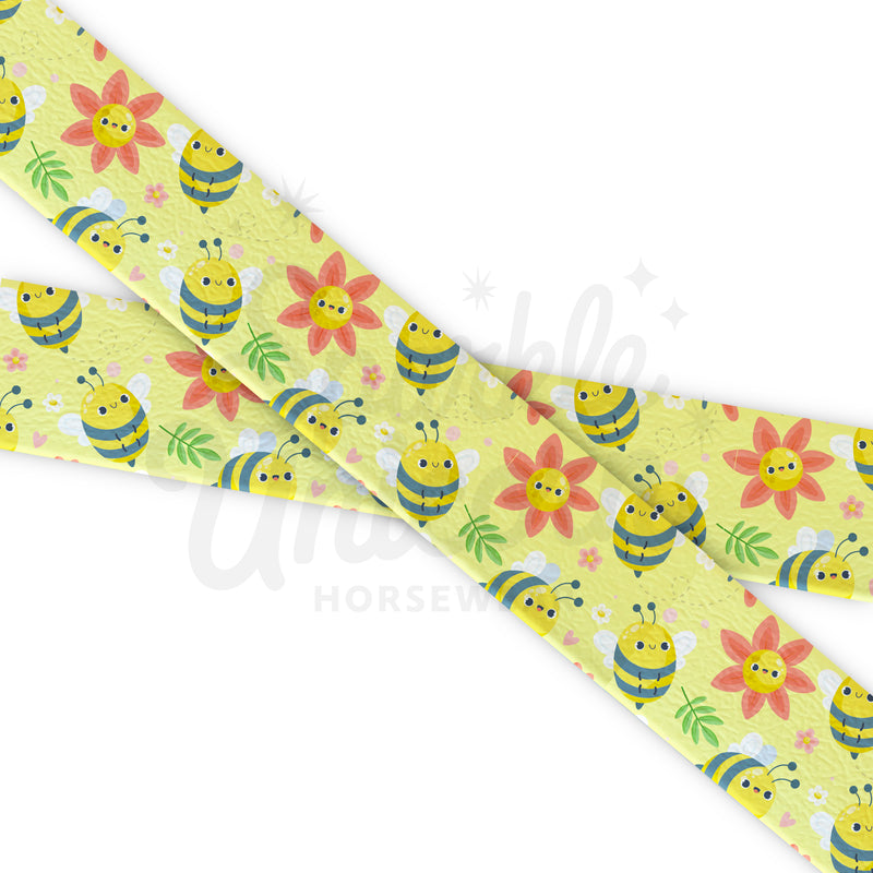 Spring - Sunny Bees - Fettuccia Biothane - Stampato UV