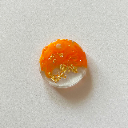 Medaglietta AmberTail in resina trasparente con personalizzazione - Ø 3.5 cm