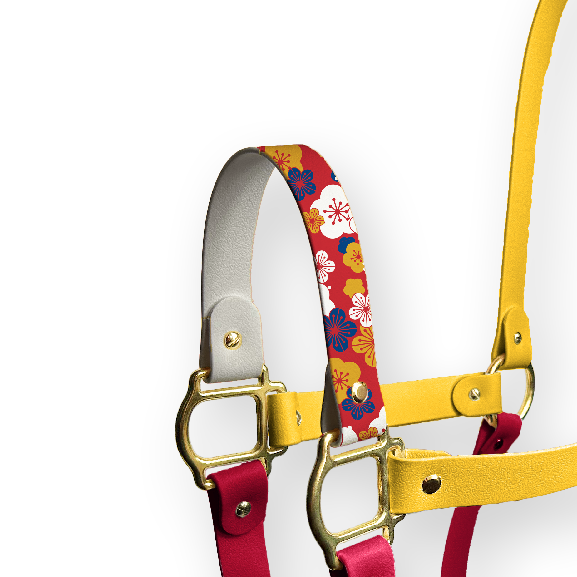 Nasalina Japanese Sensation - Imperial Bloom: Biothane halter with vibrant floral design, water-resistant and durable.