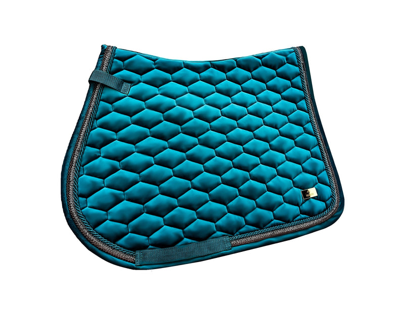 Tapis de selle en velours - Bleu sarcelle | Poney / Saut d'obstacles | Collection Sparkle Horses