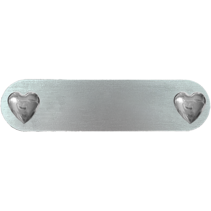 Targhetta in Alluminio Anodizzato - Argento - Cuori / Normale