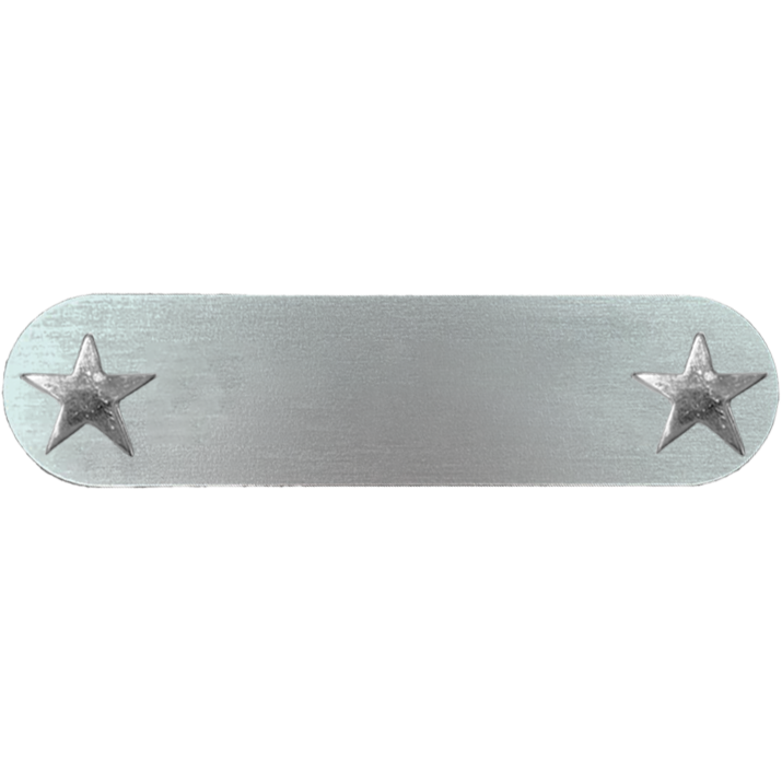Targhetta in Alluminio Anodizzato - Argento - Stelle / Normale